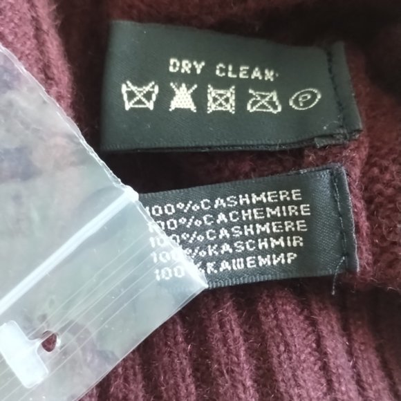 COMING DEC RL CASHMERE BLACK label Ralph Lauren BURGUNDY CASHMERE Sweater NWOT - Picture 5 of 6